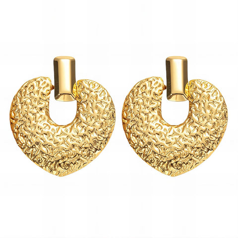 18K gold plated Stainless steel  Hearts earrings