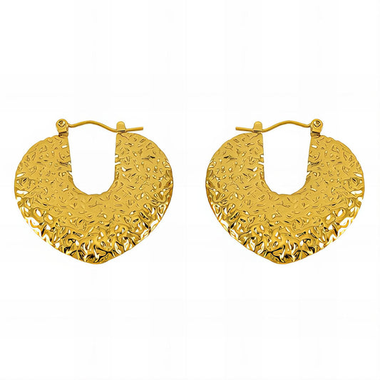 18K gold plated Stainless steel  Hearts earrings