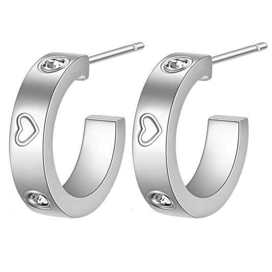 Stainless steel  Hearts earrings