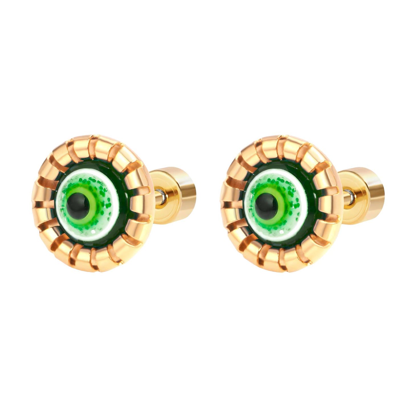 18K gold plated Stainless steel  Evil Eye earrings