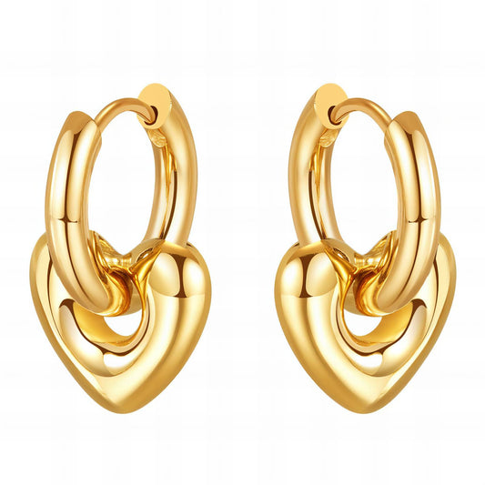 18K gold plated Stainless steel  Hearts earrings