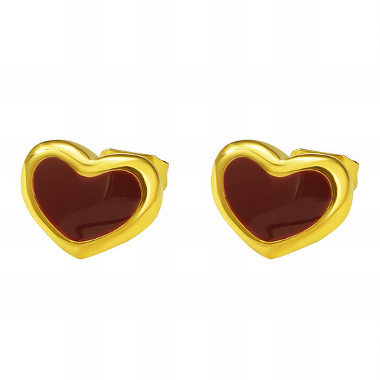 18K gold plated Stainless steel  Hearts earrings