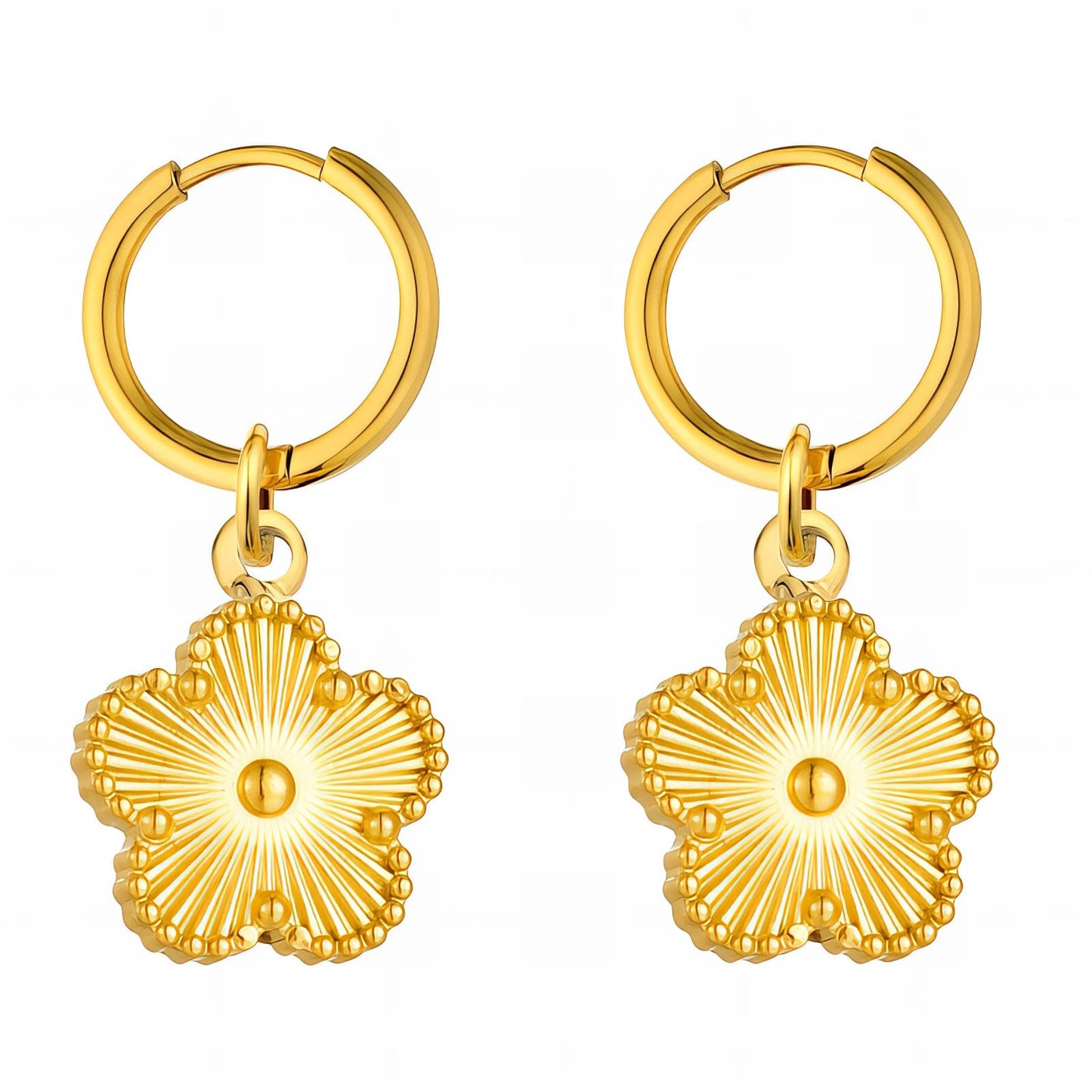 18K gold plated Stainless steel  Flower earrings