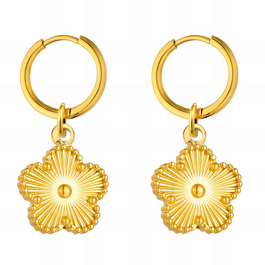 18K gold plated Stainless steel  Flower earrings