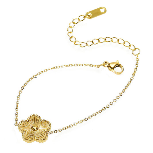 18K gold plated Stainless steel  Flower bracelet