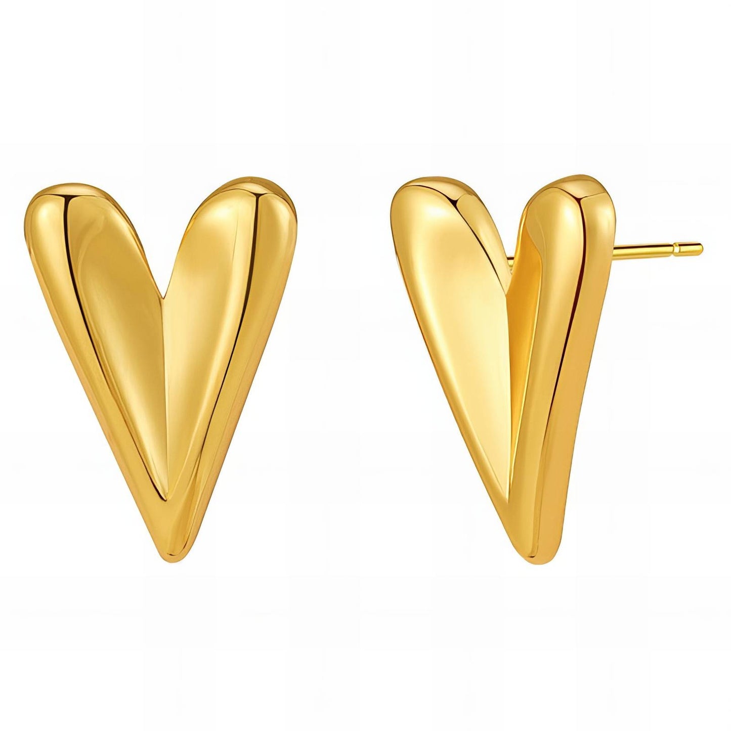 18K gold plated Stainless steel  Hearts earrings