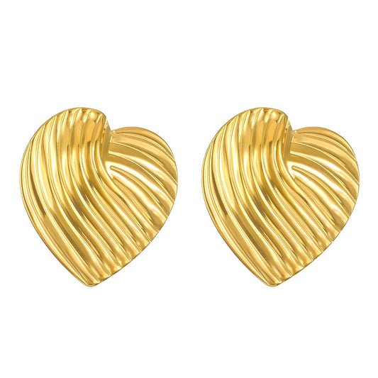 18K gold plated Stainless steel  Hearts earrings