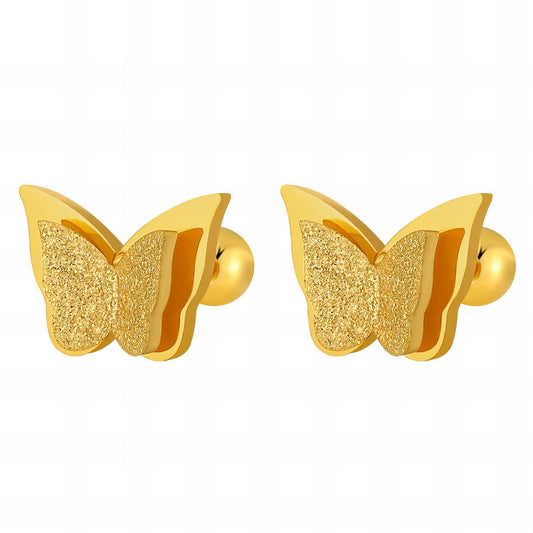 18K gold plated Stainless steel  butterflies earrings