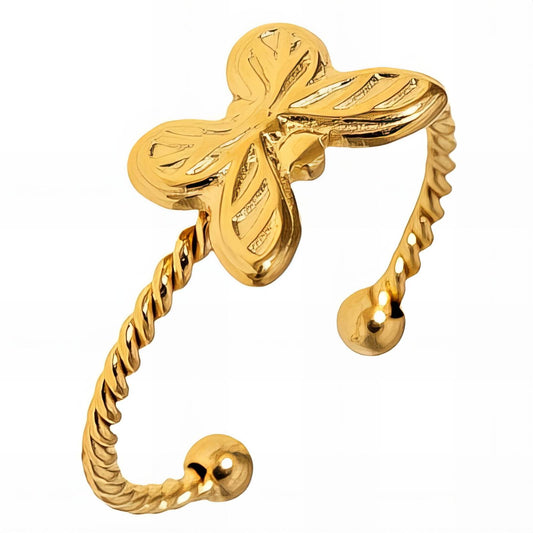 18K gold plated Stainless steel  Butterfly finger ring