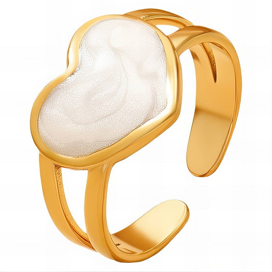18K gold plated Stainless steel  Heart finger ring
