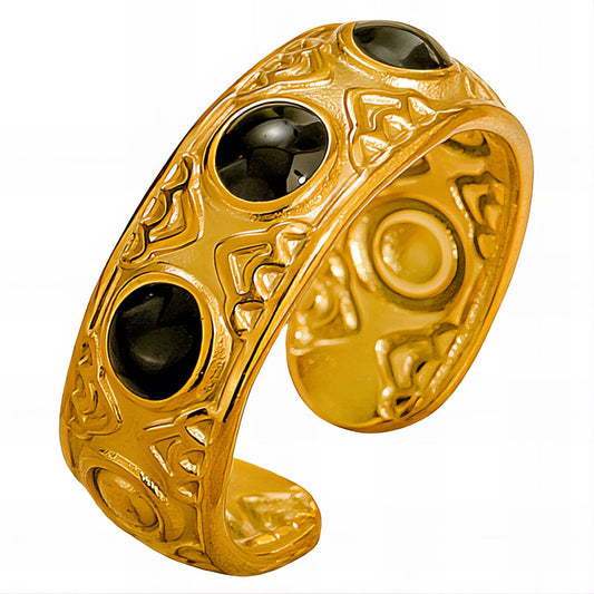 18K gold plated Stainless steel  Crosses finger ring