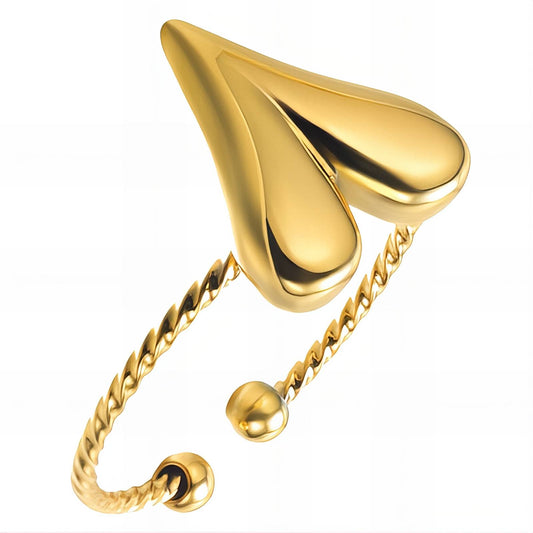 18K gold plated Stainless steel  Heart finger ring