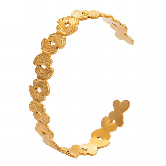 18K gold plated Stainless steel  Butterflies bracelet