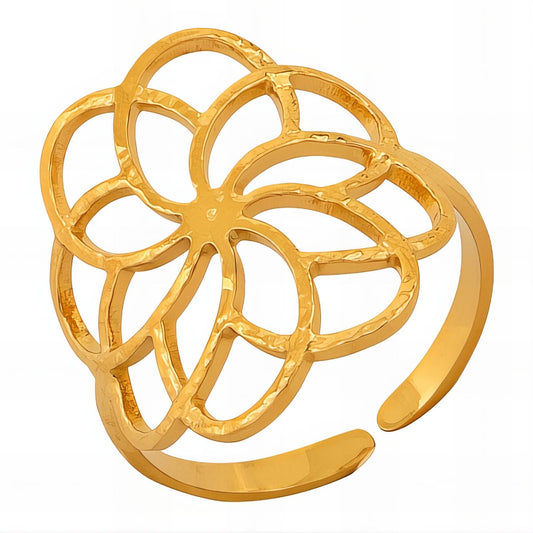 18K gold plated Stainless steel  Flower finger ring