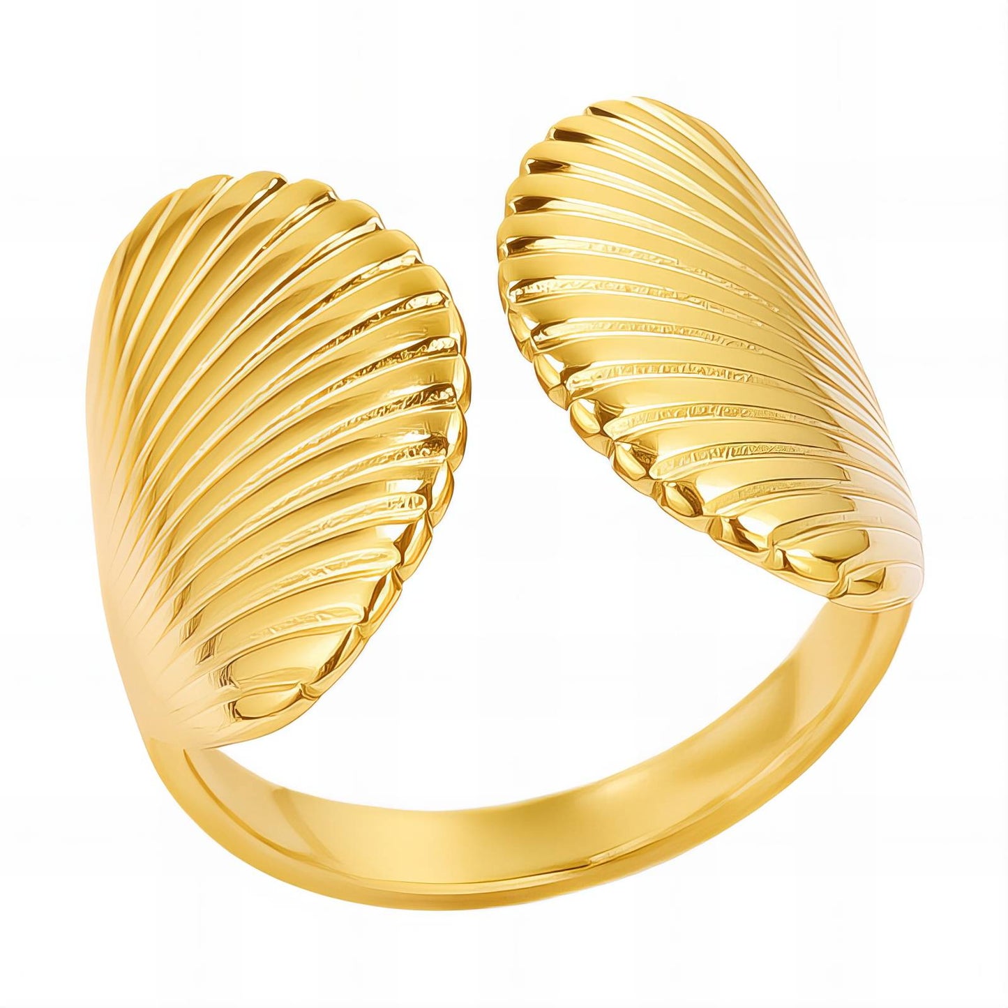 18K gold plated Stainless steel  Shells finger ring