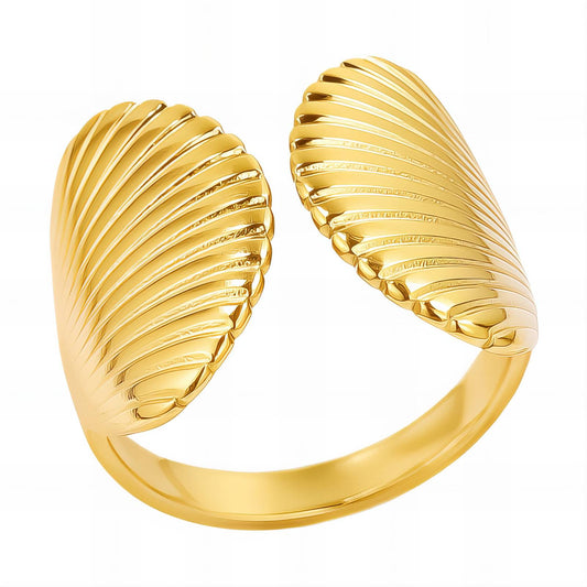 18K gold plated Stainless steel  Shells finger ring