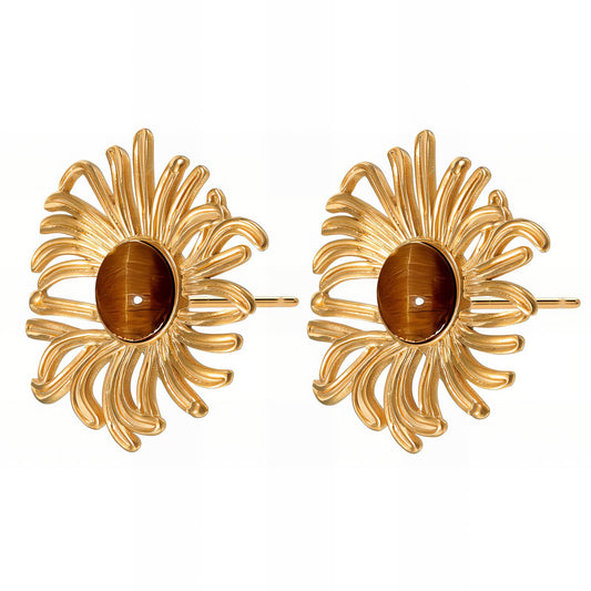 18K gold plated Stainless steel  Flowers earrings