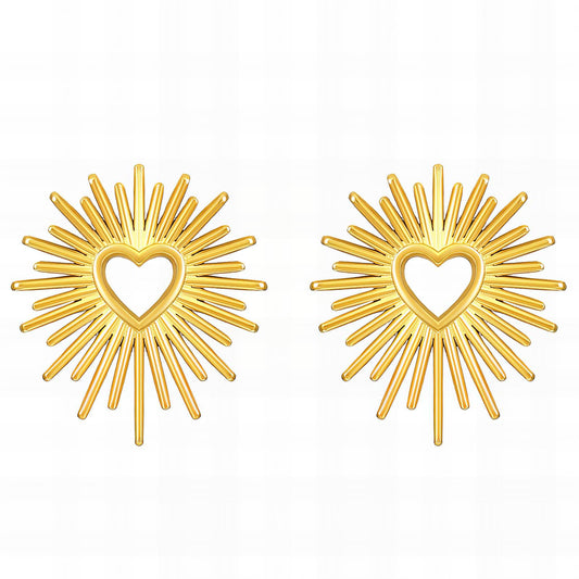 18K gold plated Stainless steel  Hearts earrings