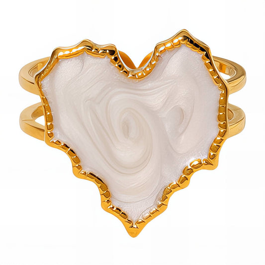 18K gold plated Stainless steel  Heart finger ring