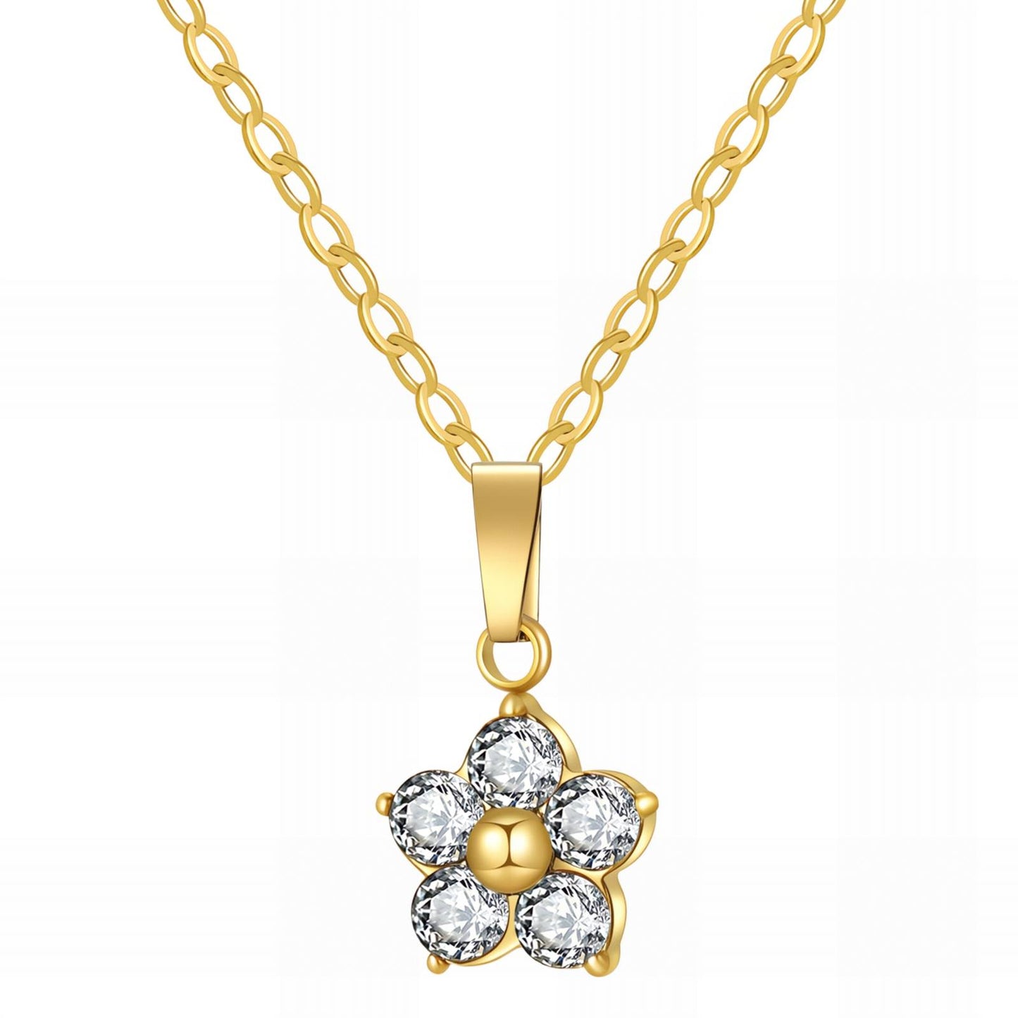 18K gold plated Stainless steel  Flower necklace