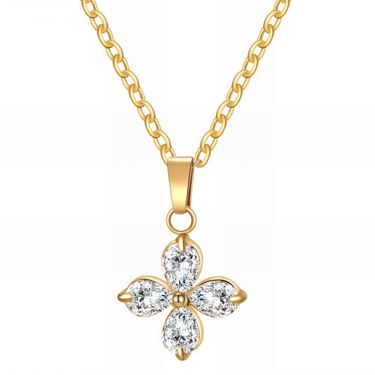 18K gold plated Stainless steel  Flower necklace