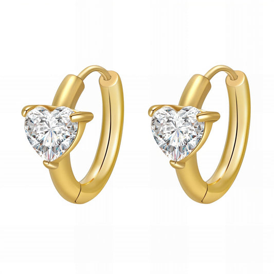 18K gold plated Stainless steel  Hearts earrings