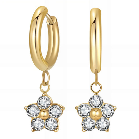 18K gold plated Stainless steel  Flower earrings