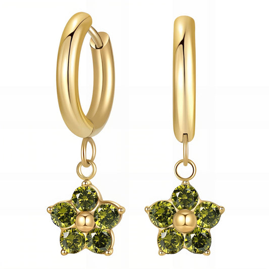 18K gold plated Stainless steel  Flower earrings