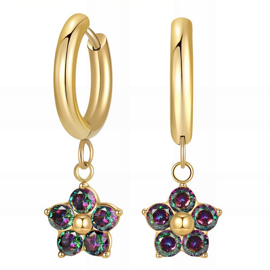 18K gold plated Stainless steel  Flower earrings