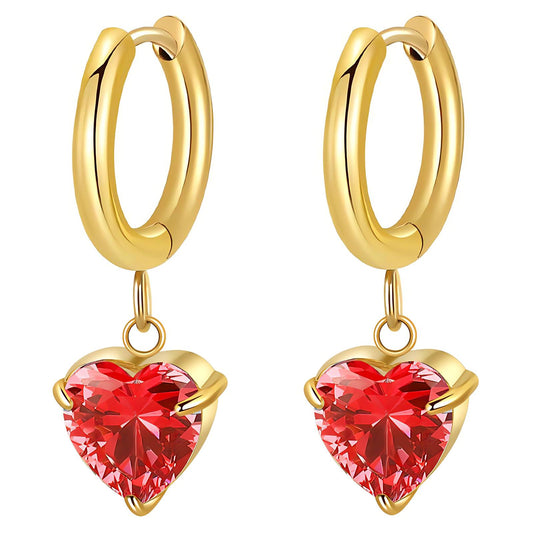 18K gold plated Stainless steel  Heart earrings