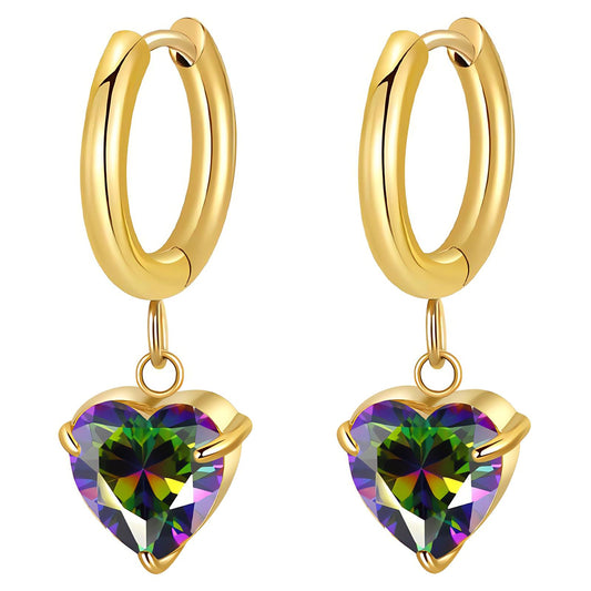 18K gold plated Stainless steel  Heart earrings