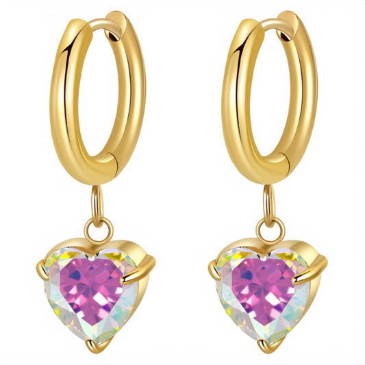 18K gold plated Stainless steel  Heart earrings