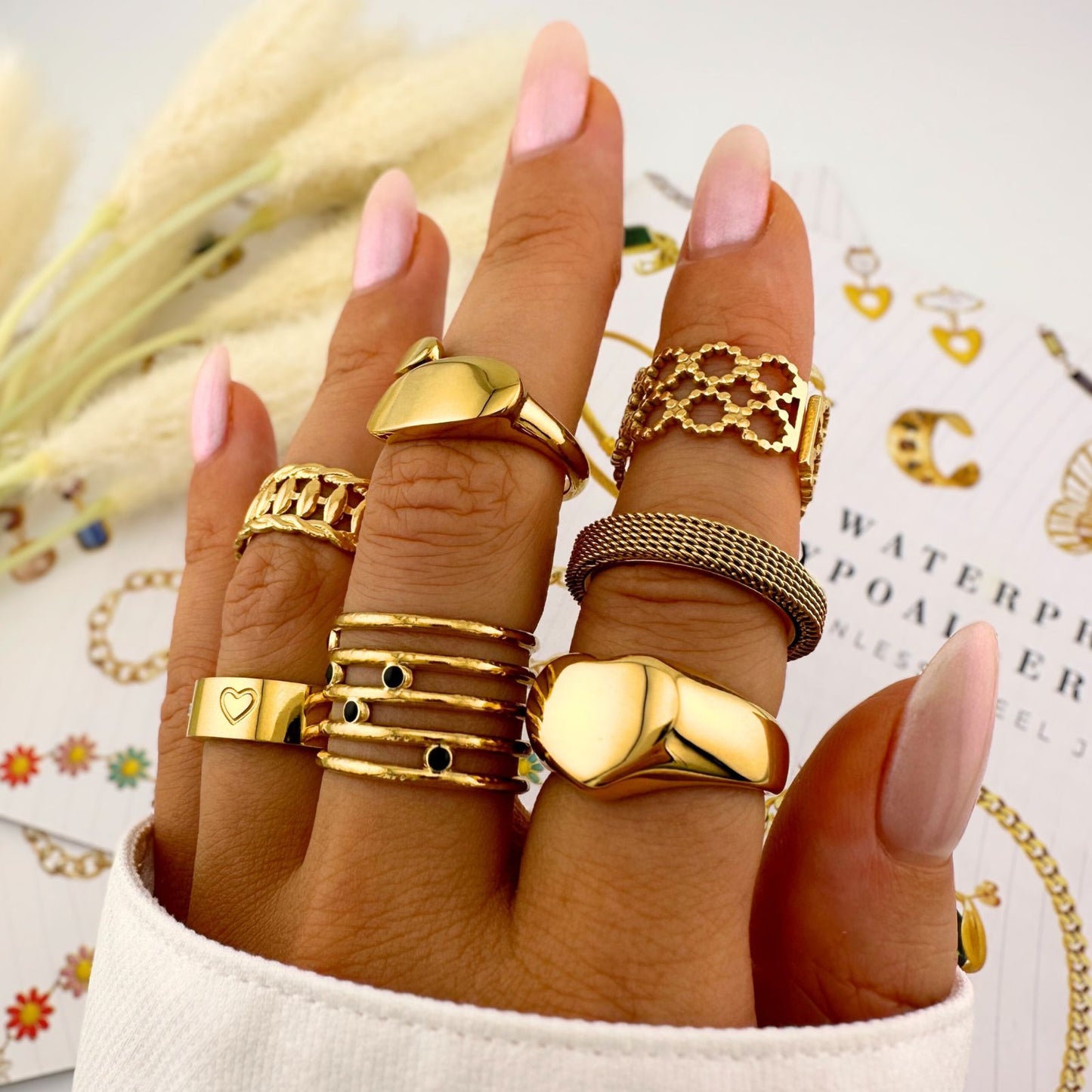 18K gold plated Stainless steel finger ring